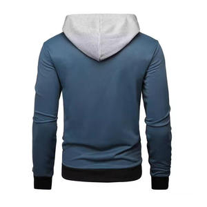 <b>Men's</b> Color Block Patchwork Hoodie Custom Logo Slim Fit Fleece <b>Pullover</b> Sweatshirt Streetwear Wholesale <b>Men</b> Hooded Sweatshirts - Product Image 2