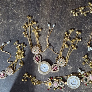 Handcrafted <b>Gota</b> Patti & Silk Thread Fusion Jewelry Watches Celebration of Traditional Rajasthani Artistry and Modern Elegance - Product Image 1