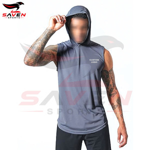 For Wholesale Rate Best Material 3-Pack <b>Sleeveless</b> Gym Hoodie For <b>Men</b> Workout Shirts Muscle Hooded Tank Tops Athletic Apparel - Product Image 5