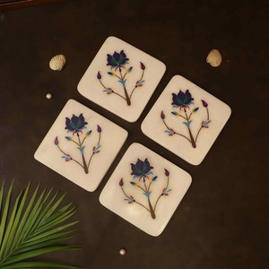 High Demand Marble <b>Drink</b> <b>Coaster</b> Set Elegant Polished Stone <b>Coasters</b> for Coffee Table Dining Table Office Kitchen Bar - Product Image 2