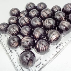 Esfera de Cristal de Hipersteno Rayado Natural, Bola de Piedra Preciosa Negra Pulida a Mano, Chakralume HS01, Meditación, Reiki, Energía de Chakras - Product Image 3