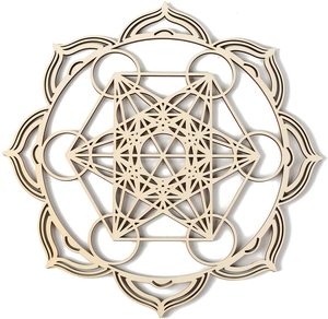 Decoración de Pared de Geometría Sagrada en Madera Cortada con Láser Personalizada, Cubo de Metatrón, Posavasos de Geometría Sagrada, Tapete de Meditación de Geometría Sagrada - Product Image 5