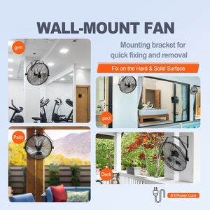 Ventilatore da Parete ad Alta Velocità da 18 Pollici, 3 Velocità, 4150 CFM, Impermeabile, Design Industriale in Metallo per Uso Commerciale e Residenziale, Spina AU - Product Image 3