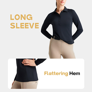 New Arrival Women Horse Riding <b>Base</b> <b>Layer</b> Stylish Equestrian Tops Mock Neck Design <b>Long</b> <b>Sleeve</b> Riding Shirts Equestrian Sports - Product Image 5