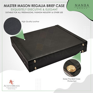 Estuche Rígido para Mandil Masónico Premium, Cuero Negro – Bolsas y Estuches para Francmasones - Product Image 2