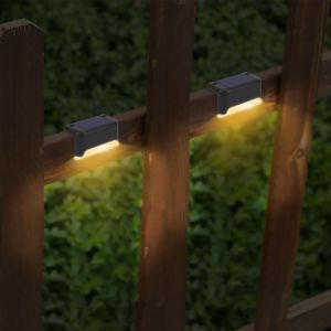 4 Luces LED Solares para Escalones, Impermeables IP55, con Sensor de Anochecer al Amanecer, Lámparas para Cercas, Iluminación Exterior para Jardín - Product Image 6