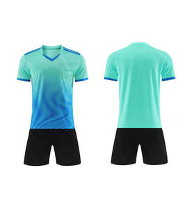 Tenue de football personnalisée 2025, maillot de football bleu et blanc, ensemble complet, uniformes et kits de football pour enfants - Product Image 3