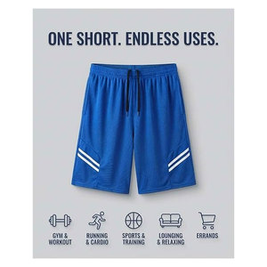 Pantalones cortos de malla de 9 pulgadas para hombre, transpirables, atléticos, para gimnasio, entrenamiento, baloncesto, correr, ropa informal para estar en casa, con bolsillos, ligeros - Product Image 5