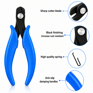 Pince coupante à fil avec poignée bleue, outil de micro-coupe de précision de 140mm pour la fabrication de bijoux DIY - Product Image 5