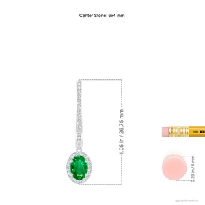 14KT Solid Gold Natural Emerald Diamond Drop Hoop <b>Earrings</b>, Oval Emerald Halo <b>Fine</b> Jewelry Luxury Bridal <b>Earrings</b> Gift for Her - Product Image 2