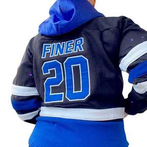 Sweat-shirt à capuche unisexe en coton premium Zeta Phi Beta Black Hockey avec broderie chenille, vêtement de sororité grecque - Product Image 4