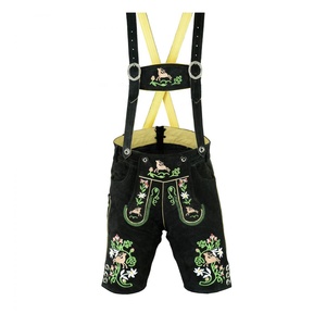 Shorts bavarois traditionnels brodés en cuir véritable pour homme, coupe classique, respirants et uniques - Product Image 1