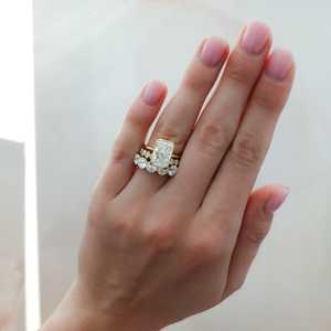 Bague de fiançailles en diamant 14k 18k Or massif serti clos 5 carats Radiant Solitaire Diamant de laboratoire pour Demande en mariage Anniversaire Bijoux fins Vente en gros - Product Image 6
