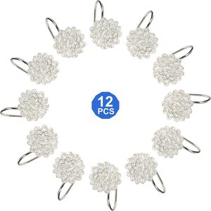 Set di 12 Tende da Doccia Trasparenti con Motivo a Rose, Stile Moderno e Lussuoso, con 12 Ganci per il Bagno, Accessorio Contemporaneo di Lusso per il Bagno - Product Image 3
