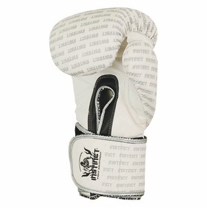 ถุงมือชกมวยหนังแท้สีขาวคุณภาพสูงแบบเต็มนิ้ว สั่งทำโลโก้ได้ พร้อมสายรัดข้อมือแบบพิเศษ กันน้ำ - Product Image 5