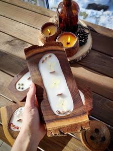 Cuenco para velas con base de madera mejor valorado, ideal para el hogar, bodas, eventos, regalos. Cuenco para velas de moda para vajilla y restaurantes, cafeterías. - Product Image 2