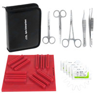 Kit de pratique de suture chirurgicale pour étudiants en médecine, comprenant un coussin de suture et des instruments de formation