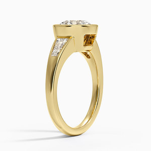 Bague solitaire sertie de diamants baguette - Product Image 3