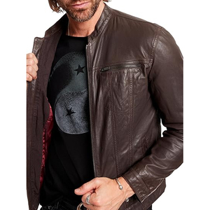 Chaqueta de Cuero Premium para Hombre, Personalizada, de Cuero de Grano Completo, con Cuello Alto, Impermeable, Cortavientos, con Capucha, para Invierno, Estilo Urbano - Product Image 3
