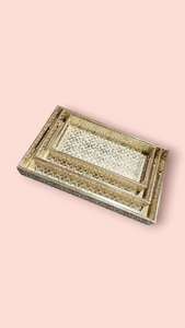 Plateau en émail à motifs imprimés, plateau de service en émail de qualité alimentaire, plateau en métal émaillé durable, plateau de service de table en émail - Product Image 6