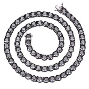 Collier tendance pour homme avec pendentif disque large noir style hip-hop et chaîne tennis, bijoux fins, idéal pour le dropshipping - Product Image 1
