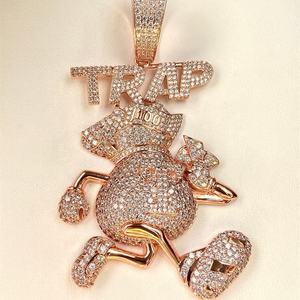 Pendentif en argent 925 avec certificat GRA, testeur de diamant, motif sac à monnaie, moissanite VVS - Product Image 5