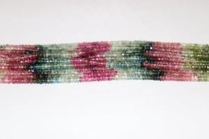 Nueva llegada Multi turmalina facetada Rondelle Beads Natural turmalina cuentas turmalina hebras - Product Image 4
