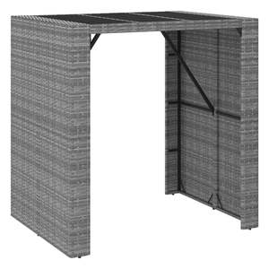 Ensemble de bar de jardin en rotin PE gris avec acier thermolaqué et verre trempé pour mobilier de patio - Product Image 6