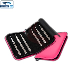 Hot Selling Professional Eyelash Extension Tweezers <b>Kit</b> Customized Logo and Branding Stainless Steel with Pointed Tip - Product Image 2