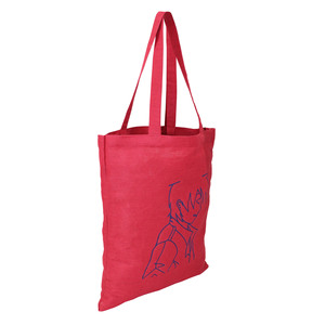 Bolsa de Compras Reutilizable de Juco, Ecológica, Ligera, con Asa Mediana Larga, Color Rojo, con Impresión de Letras Personalizada, de Tokra Impex - Product Image 2