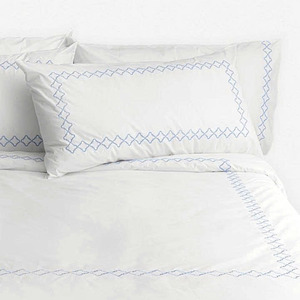 Custom Embroidery Blue Geometric Pattern Cotton Duvet Cover <b>Sets</b> Classical Style Home <b>Bedding</b> <b>Sets</b> Machine Washable Home Wedding - Product Image 3