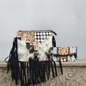 Bolso de Hombro y Cartera de Diseño Exclusivo en Cuero Vacuno Genuino con Grabado Floral Japonés, de Alta Calidad y Gran Venta - Product Image 1