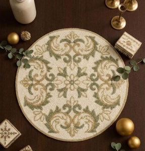Elegant Handmade <b>Beaded</b> <b>Placemats</b> Intricate Embroidery Dining Table Mats for Wedding Party Restaurant Hotel and Home Decor - Product Image 5