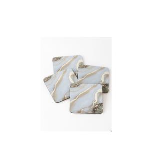 Juego de posavasos de resina y madera hechos a mano con diseño artístico moderno para decoración del hogar, mesa de café, mesa de comedor y uso en escritorio de oficina. - Product Image 1