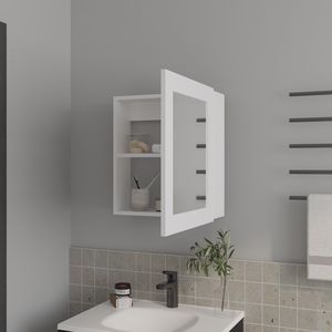 Armadietto Portamedicinali Bianco Hailey per Bagno, Eleganti Specchi da Bagno - Product Image 6