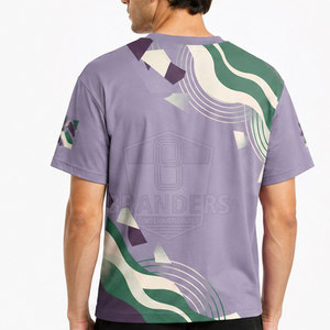เสื้อยืดโอเวอร์ไซส์สไตล์สตรีทแวร์สำหรับผู้ชาย ทรงบ็อกซี่ แขนเสื้อแบบคอกลม ผ้าคอตตอนหนา เสื้อลำลอง เสื้อเปล่าสำหรับสกรีนลาย ขายส่ง - Product Image 4