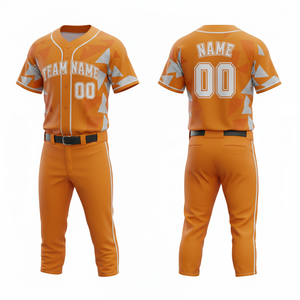 Uniforme de Béisbol Personalizado de Malla Transpirable de Poliéster, Pantalón y Camiseta de Alta Calidad, Sublimado, de Secado Rápido, Cuello en V, Unisex - Product Image 1