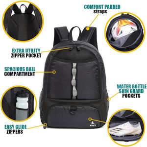 Grand sac de sport avec porte-ballon et compartiment à chaussures pour le basketball, le football, le volley-ball, la gym et les voyages - Product Image 4