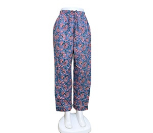 Pantalon de pyjama en coton à fleurs confortable "" Pantalon décontracté imprimé bleu décontracté "" Pantalon de nuit en coton doux à fleurs" - Product Image 1