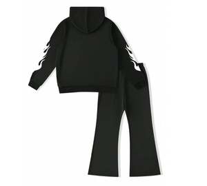 Ensemble de survêtement streetwear pour garçons, marque privée, hiver, écologique, délavé à l'acide, 100% coton, à capuche, uni, avec logo personnalisé OEM (hoodie et pantalon) - Product Image 2