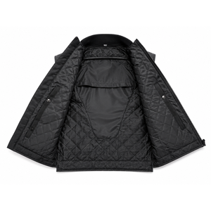Gilet de moto unisexe personnalisé en cuir véritable, anti-rides, respirant, coupe-vent, avec col en V et fermeture éclair - Product Image 4