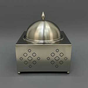 หม้ออุ่นอาหารสแตนเลสทรงสี่เหลี่ยมหรูหรา ฝาโดมลายฉลุตกแต่ง ฐานรองแบบบุฟเฟ่ต์ ดีไซน์ทันสมัย ทนทาน ไม่ติดกระทะ - Product Image 6