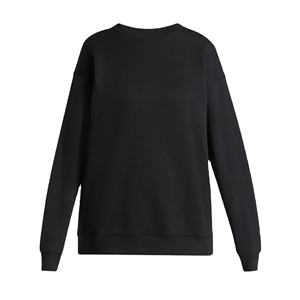 Sweat-shirt décontracté surdimensionné pour femme, 100% coton, couleur noire, dernier design, sweat-shirt à col rond de couleur unie, tendance, en provenance du Bangladesh - Product Image 1