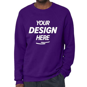 Sudadera de Algodón Morado para Hombre, Cuello Redondo, Corte Regular, Estampado de Letras, Sudadera Térmica de Forro Polar para Invierno - Product Image 1