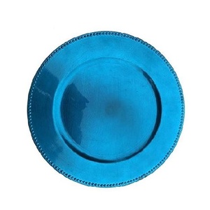Round Chargers for Dinner Plates Charger Plates Navy <b>Blue</b> <b>Beaded</b> 13 Inch Wedding Charger Plates 6 Pack navy <b>blue</b> charger plate - Product Image 2