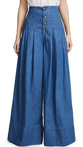 Jean en denim taille haute à jambe large pour femme, coupe ample, longueur intégrale, en coton délavé, style décontracté d'été - Product Image 5