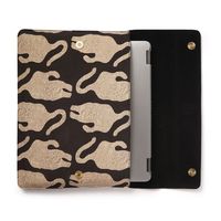 Housse pour ordinateur portable en cuir véritable, motif imprimé, avec logo personnalisé, sac de voyage d'affaires