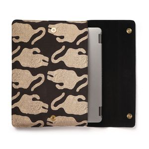 Housse pour ordinateur portable en cuir véritable, motif imprimé, avec logo personnalisé, sac de voyage d'affaires - Product Image 5