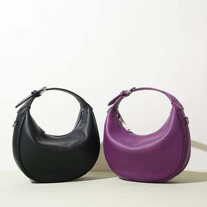 Sac à bandoulière demi-lune en cuir véritable pour femme Eoin Winston Sports, fermeture éclair, souple, portable, pour le quotidien et les voyages, Pakistan EWS - Product Image 2