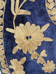 Luxury Velvet Suzani Embroidered Floral Short Lightweight Cotton Casual Vest <b>Coat</b> Handmade Ethnic Boho Waistcoat Designer Vest - Product Image 4